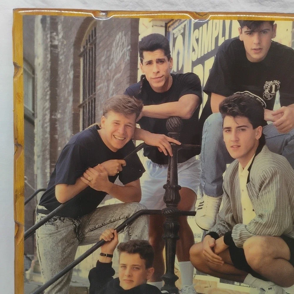 Vintage 1998 NKOTB New Kids On The Block Wooden‎ Clock Large